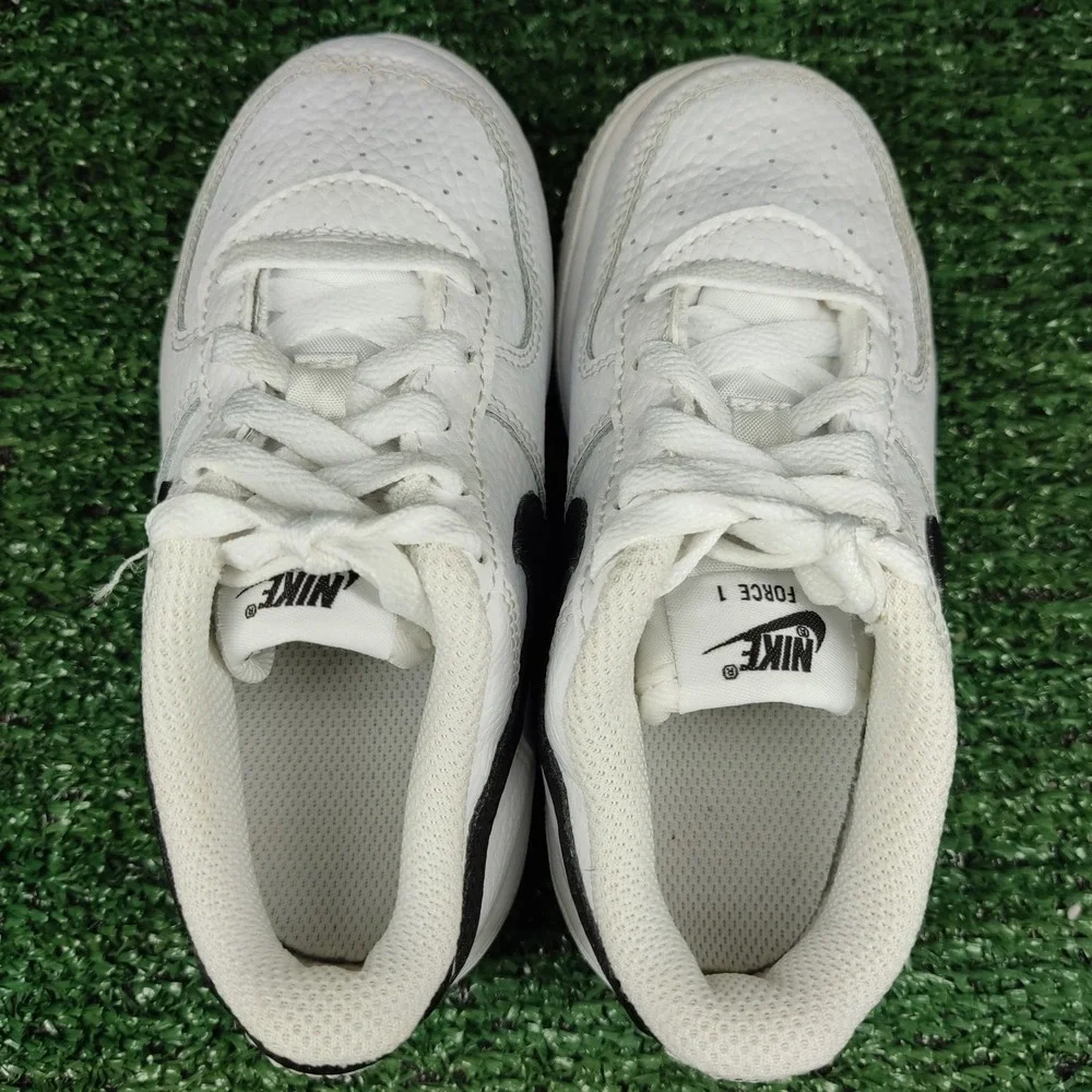 Nike Sneaker Kids 9C White Force 1 Low CZ1691-100 Tumbled Leather Athletic Shoes